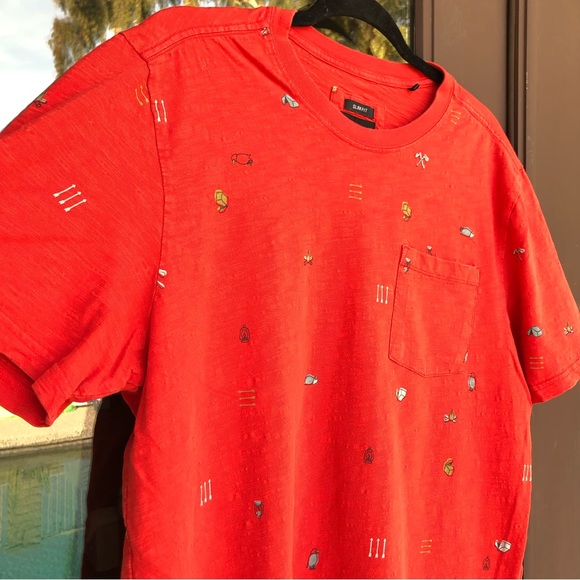 prAna Slim Fit Red Outdoor/Camping Icon Pocket Tee L - Picture 3 of 13